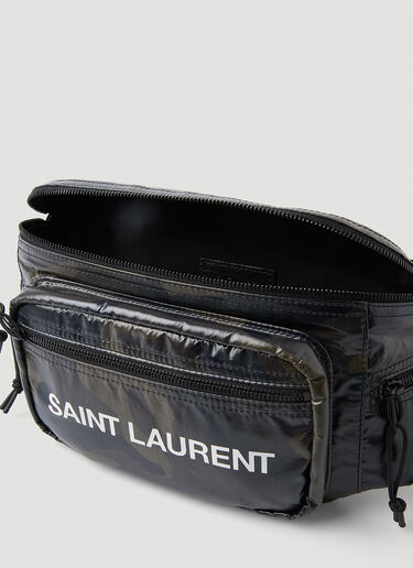 Saint Laurent 徽标印花迷彩腰包 黑 sla0147059