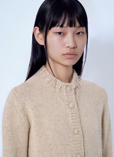 Moncler ウールブレンドのリブ編みカーディガン ライトベージュ mon0266009