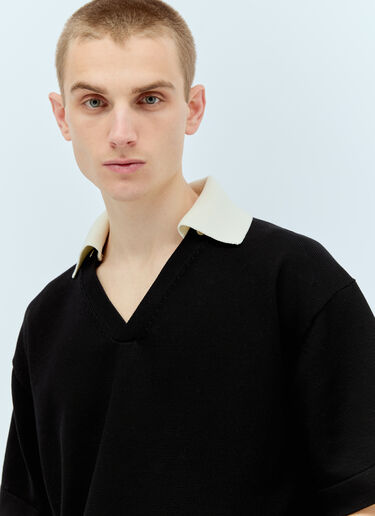 Jil Sander Knit Polo Shirt Black jil0156002