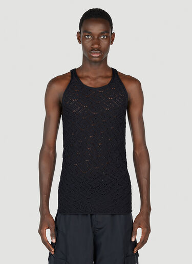 Versace Men's Greca Lace Tank Top in Black