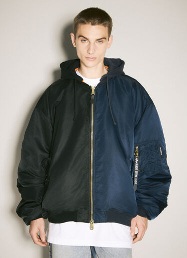 Vetements Reversible Hooded Bomber Jacket Black vet0158001