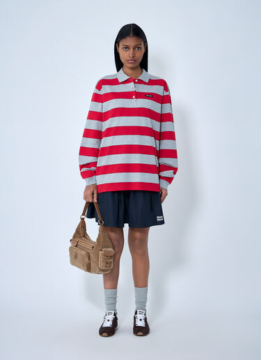Miu Miu Striped Jersey Top Red miu0263053