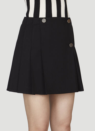 Bottega Veneta Button Front Pleated Mini Skirt Black bov0247015