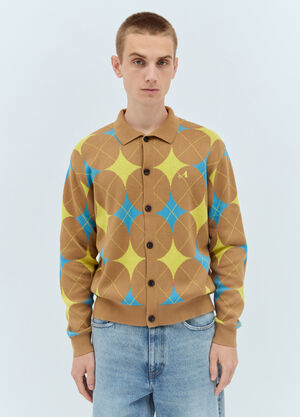 Puma x Noah Argyle Knit Cardigan Blue pun0158001