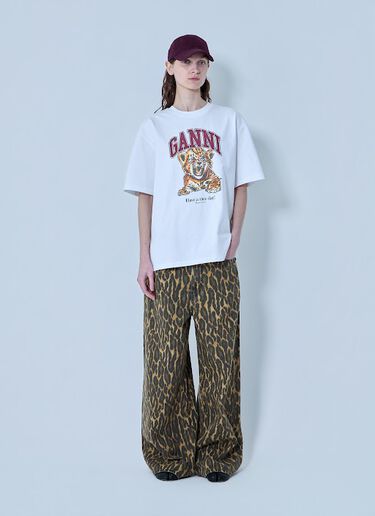 Print Denim Baggy Jeans GANNI Print Denim Baggy Jeans Brown gan0263017