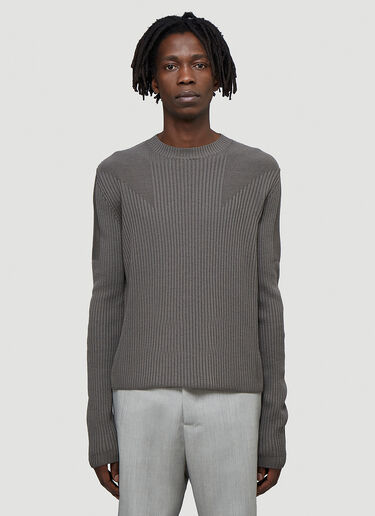 Rick Owens Fisherman Biker Knit Sweater Grey ric0143023