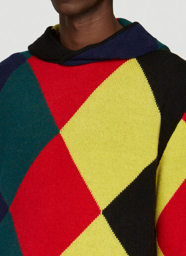 Pringle of Scotland Harlequin Argyle Hooded Sweater Black pos0340006