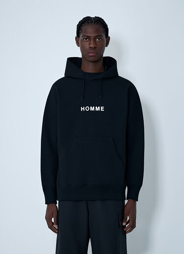 Embroidered Logo Hooded Sweatshirt Comme des Garçons Homme Embroidered Logo Hooded Sweatshirt Black cdh0162007