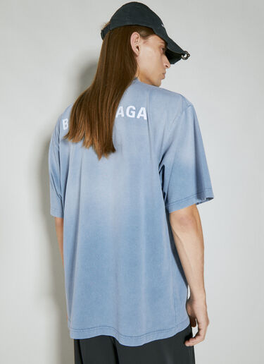 Balenciaga 로고 자수 티셔츠 블루 bal0154018