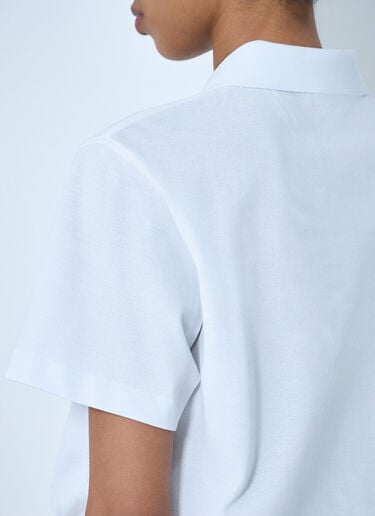 Moncler Cropped Drawstring Polo Shirt White mon0264023