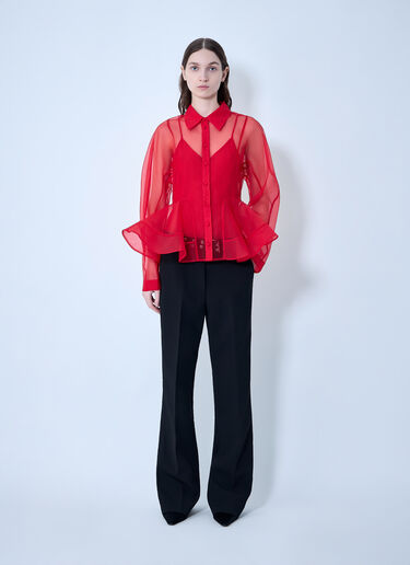 GANNI Bonded Crepe Belted Pants Black gan0263015