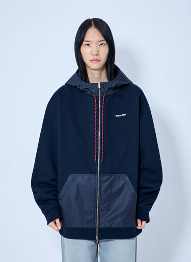 Miu Miu Zip Up Hoodie Blue miu0264220