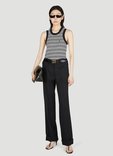 Saint Laurent Striped Tank Top Black sla0252020