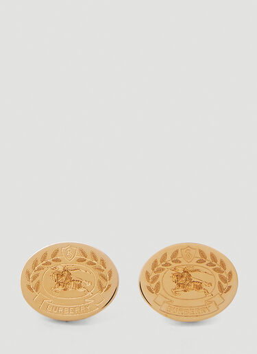 Burberry Logo Engraved Plaque Earrings Gold bur0251114