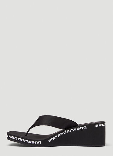 Alexander Wang Logo Wedge Sandals  Black awg0245030