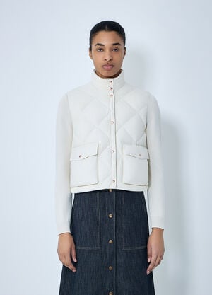 Moncler Diamond-Quilted Gilet White mon0264033