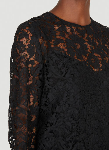 Valentino Lace Feather Trim Top Black val0249009