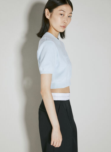 Alexander Wang Embossed Logo Ribbed T-Shirt Blue awg0253055