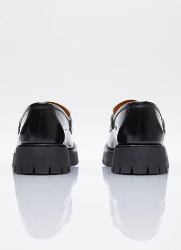 Gucci Interlocking G Chain Leather Loafers Black guc0153065