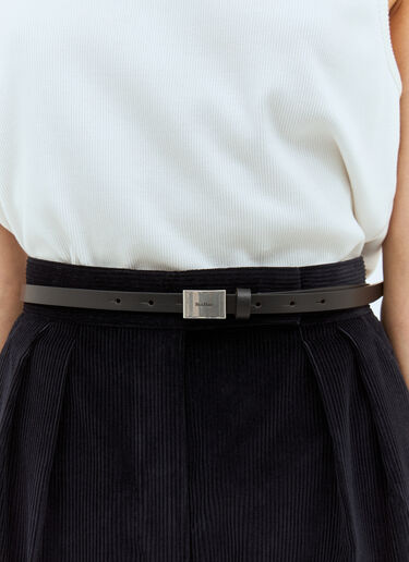 Max Mara Logo Tag Leather Belt Black max0258048