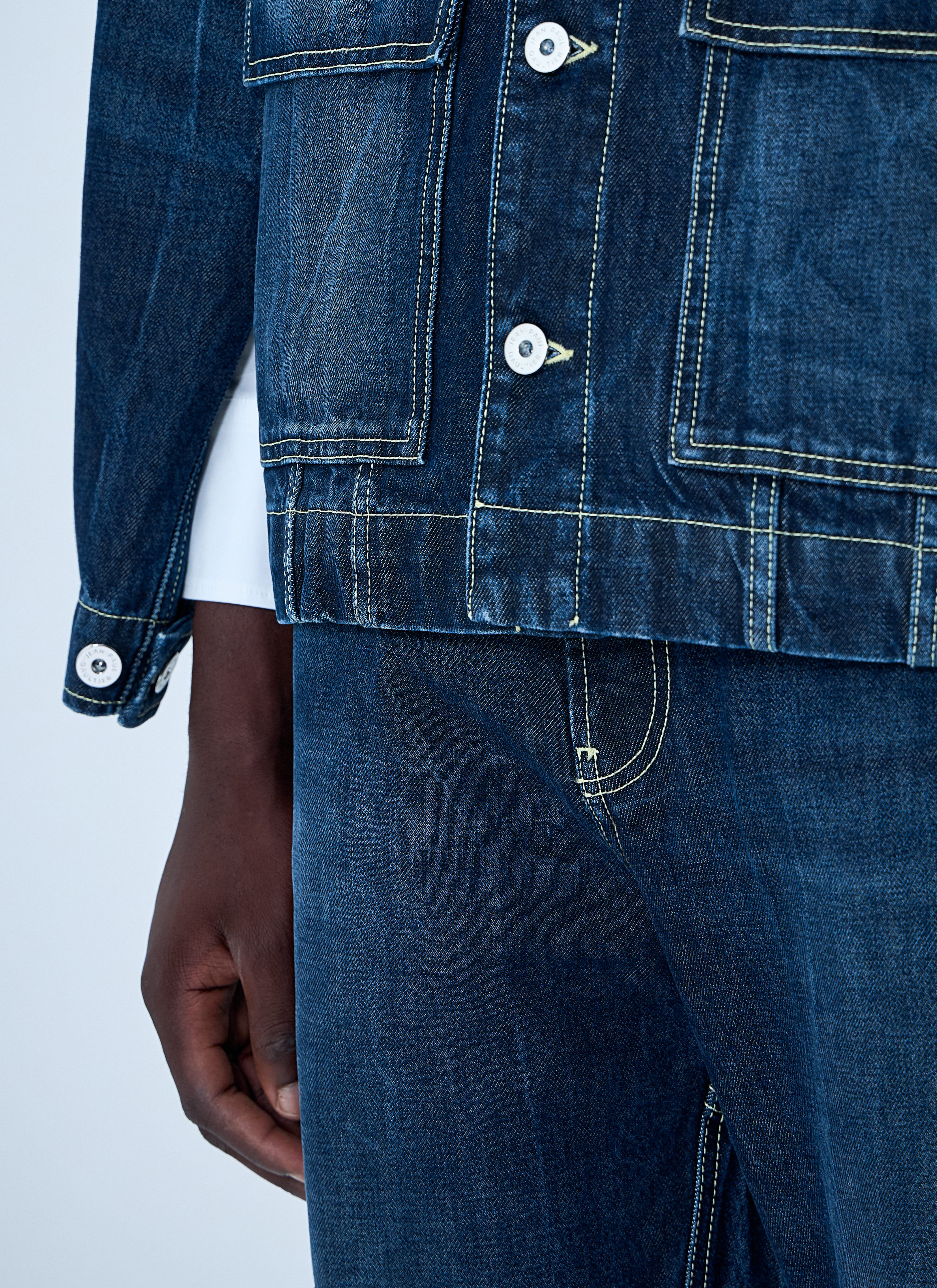 Jean Paul Gaultier Men's' Cut.Out Denim Jacket in Denim | LN-CC®