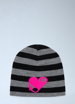 b.Eautiful Striped Knit Beanie Grey bea0164023
