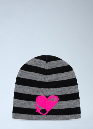 b.Eautiful Striped Knit Beanie Grey bea0164023