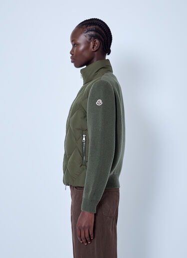 LN-CC® - Moncler: Wool & Cashmere Padded Zip-Up Cardigan - Dark Green Moncler Wool & Cashmere Padded Zip-Up Cardigan Dark Green mon0266042