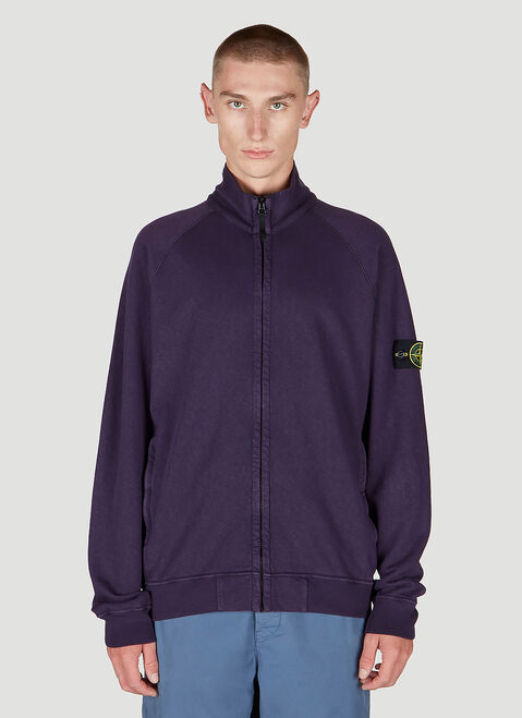 Saint Laurent Compass Patch Zip Up Sweatshirt White sla0151029