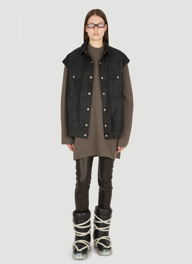 Rick Owens Cape Sleeve Sweater Brown ric0250005