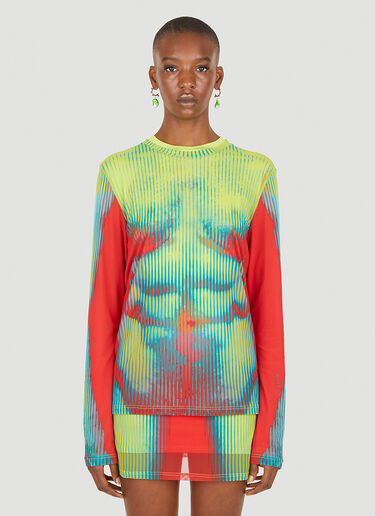 Y/Project x Jean Paul Gaultier Body Morph Mesh Cover Top Yellow ypg0350005