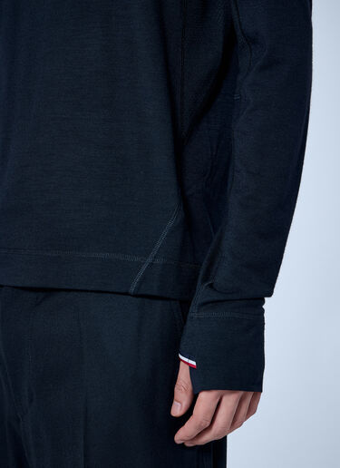 LN-CC® - Moncler Grenoble: Knit Half-Zip Polo Neck - Black Moncler Grenoble Knit Half-Zip Polo Neck Black mog0165005