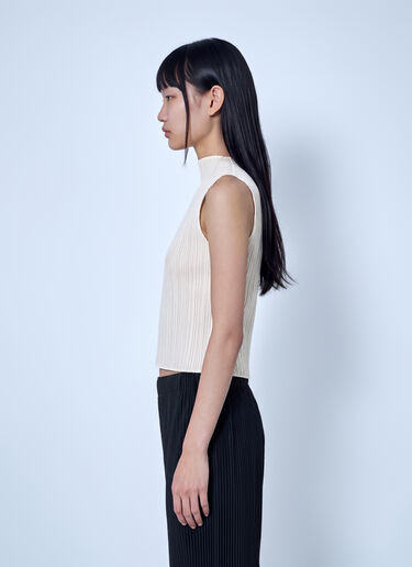 LN-CC® - Pleats Please Issey Miyake: August Colors High-Neck Top - Cream Pleats Please Issey Miyake August Colors High-Neck Top Cream plp0266063