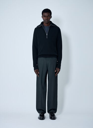 Wool Half-Zip Sweater Lemaire Wool Half-Zip Sweater Black lem0162014