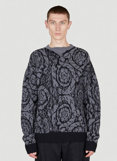 Barocco Knit Sweater Versace Barocco Knit Sweater Black ver0155005