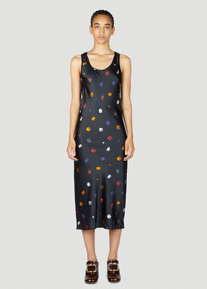 Sportmax Gemstone Print Midi Dress Black spx0253014