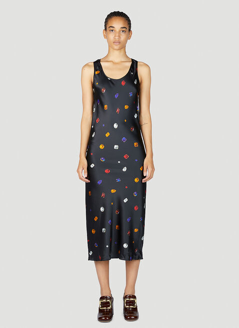 Sportmax Gemstone Print Midi Dress Blue spx0254005