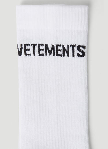 VETEMENTS Logo Socks White vet0254008