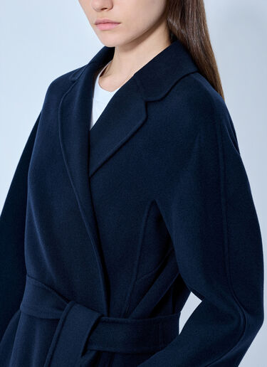Max Mara Wrap-Around Wool Coat Navy max0265220