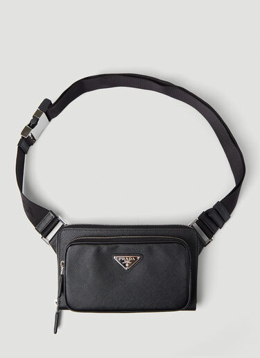 Prada Logo Plaque Belt Bag Black pra0149064