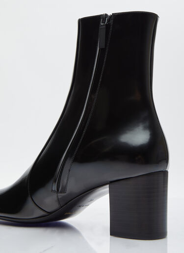 Saint Laurent XIV Zipped Leather Boots Black sla0154028