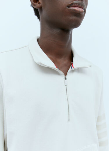 Thom Browne 徽标贴饰四分之一拉链运动衫 乳白 thb0153002