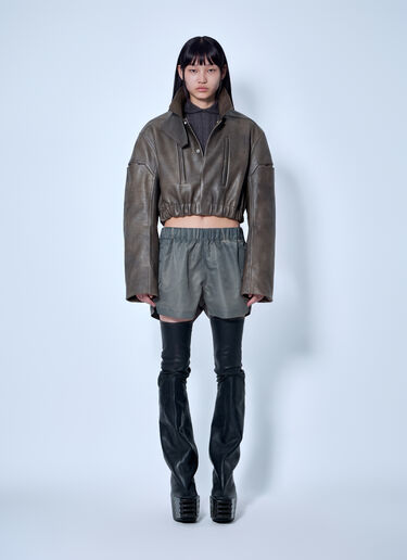 LN-CC® - Rick Owens: Collared Mac Bomber Jacket - Dark Grey Rick Owens Collared Mac Bomber Jacket Dark Grey ric0266007