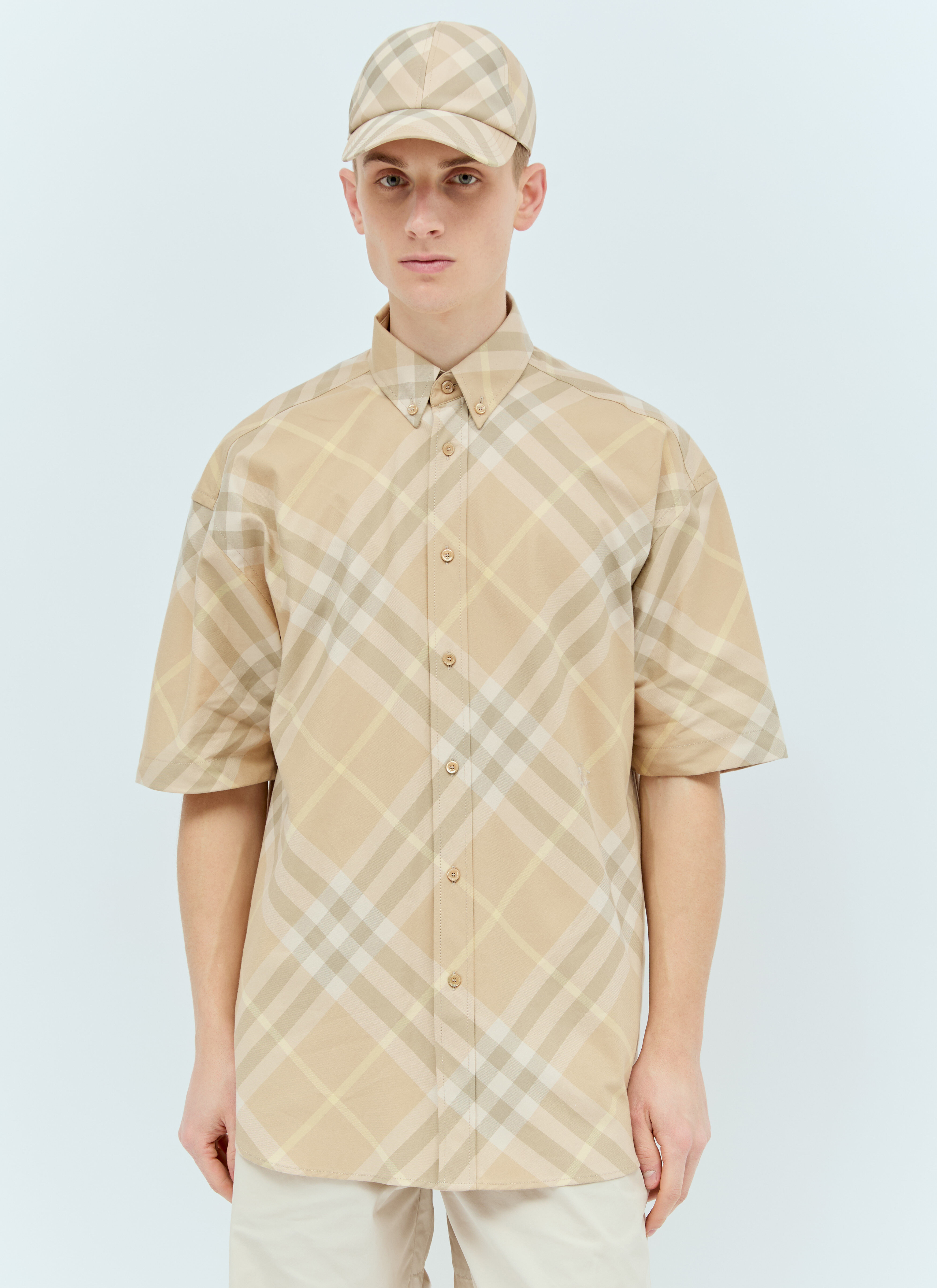 MHL by Margaret Howell Check Short-Sleeve Shirt Brown mhl0156013