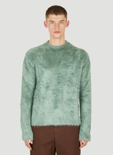 Jil Sander Fluffy Knit Sweater Green jil0149010