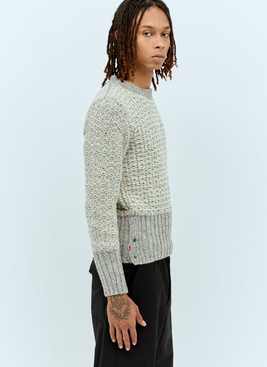 Tuck Stitch Knit Sweater Thom Browne Tuck Stitch Knit Sweater Grey thb0155005