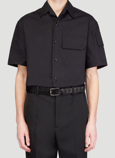 Bottega Veneta Intrecciato Leather Belt Black bov0145028