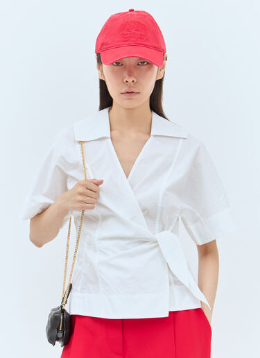 Logo Embroidery Baseball Cap GANNI Logo Embroidery Baseball Cap Red gan0257061