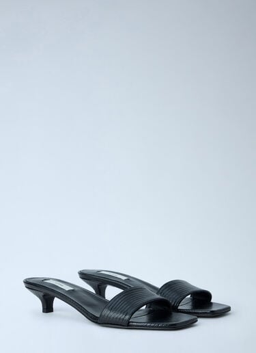 Toteme Slim Lizard-Embossed Bandeau Sandals Black tot0265022