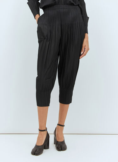 Pleats Please Issey Miyake 毛绒锥形裤 黑色 plp0258011